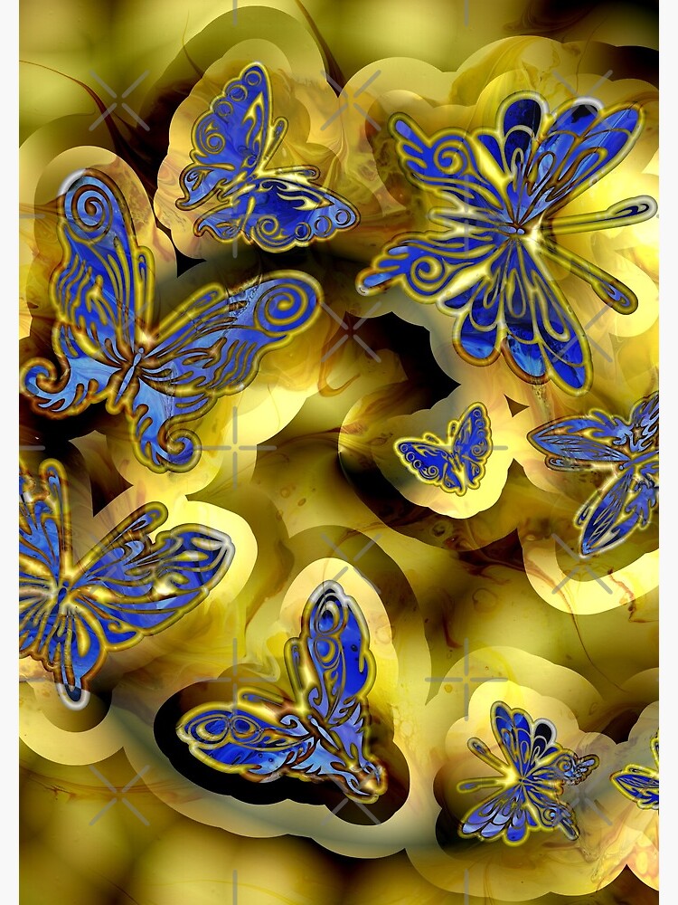 More Blue and Gold Butterflies by kerravonsen