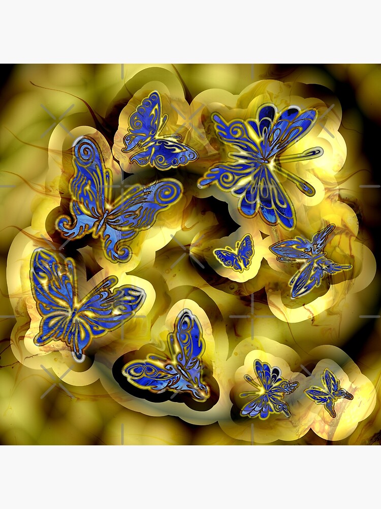 More Blue and Gold Butterflies by kerravonsen