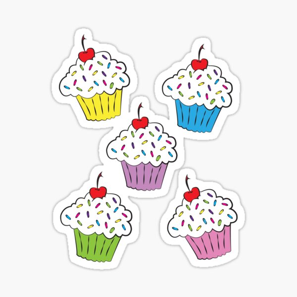 Sticker Rainbow Cupcake Redbubble