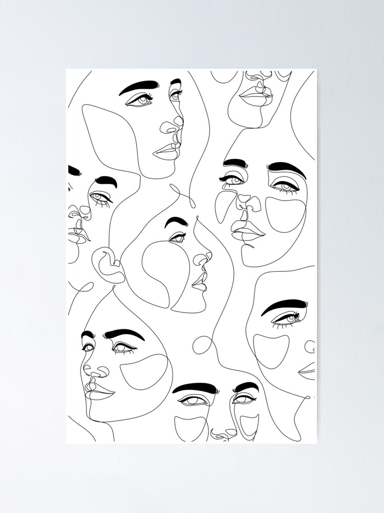 Single Line Face Art Print Minimalist Woman Line Drawing Simple Line Art Female Face Woman Face One Line Drawing Neutral Wall Print Poster By Onelineprint Redbubble
