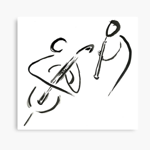 cello & oboe (haiga IX) Canvas Print