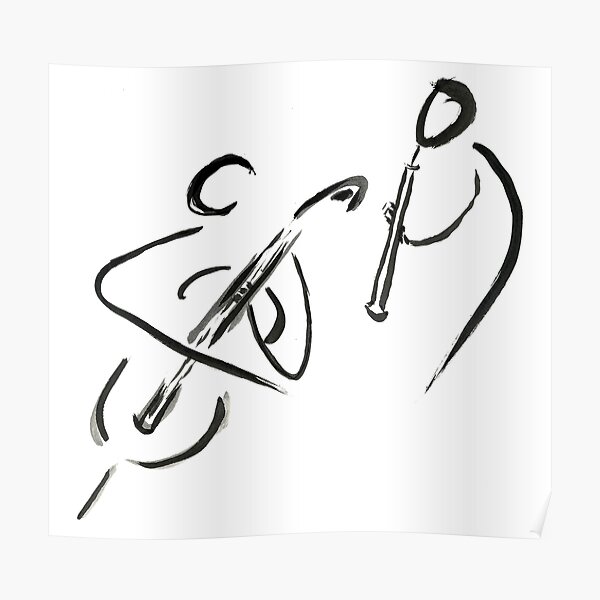 cello & oboe (haiga IX) Poster