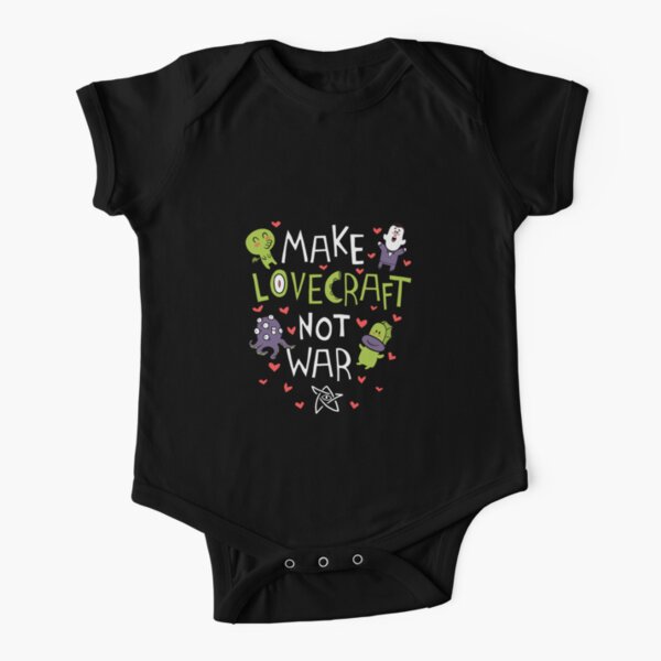 Make Lovecraft, Not War Short Sleeve Baby One-Piece