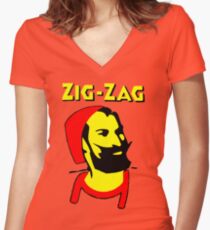 ZIG-ZAG PAPER Women's Fitted V-Neck T-Shirt
