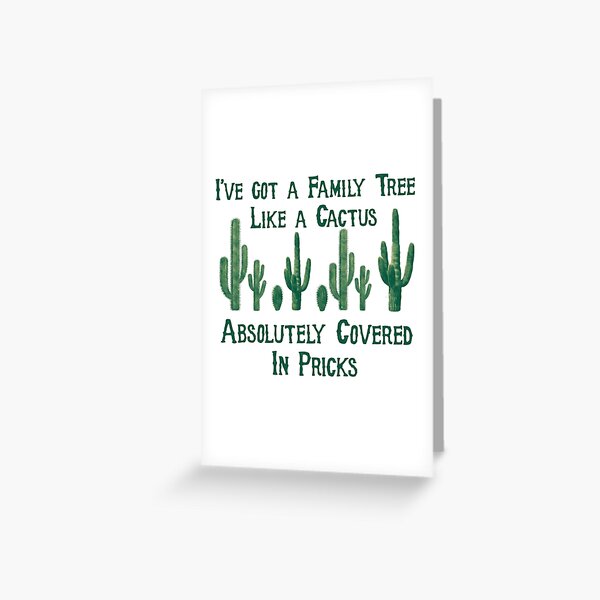 Cactus Family Tree Greeting Card