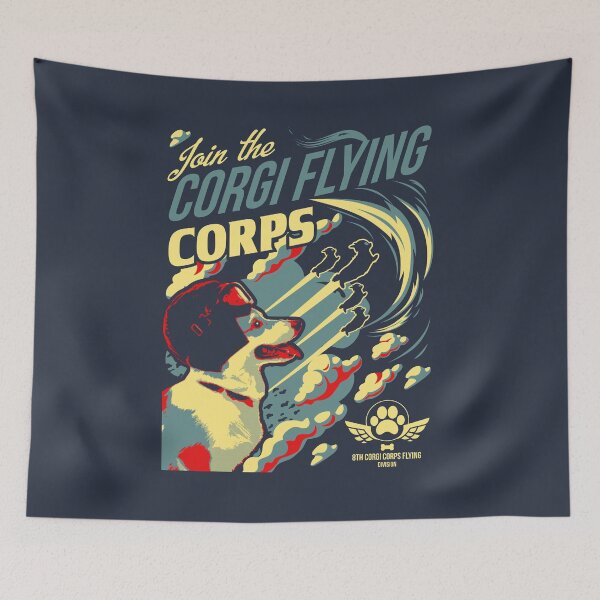 Item preview, Join The Corgi Flying Corps designed and sold by artlahdesigns.