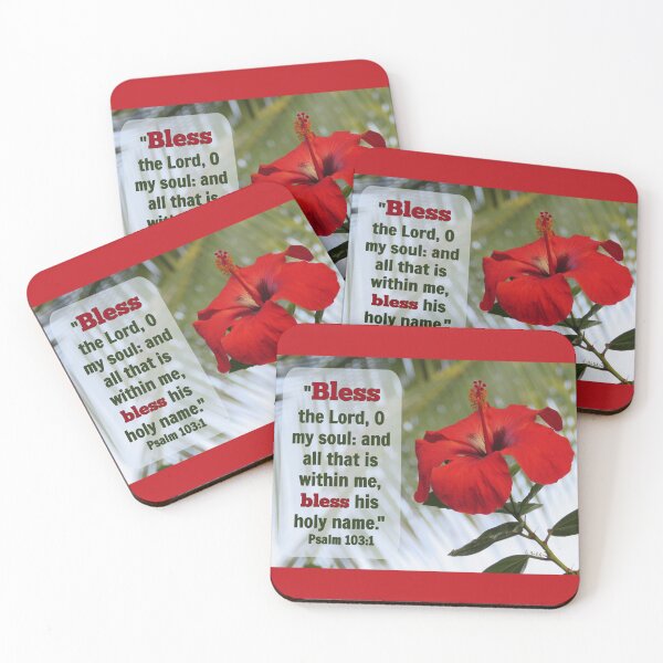 Item preview, Psalm 103:1 with Red Hibiscus designed and sold by Linda Walsh.