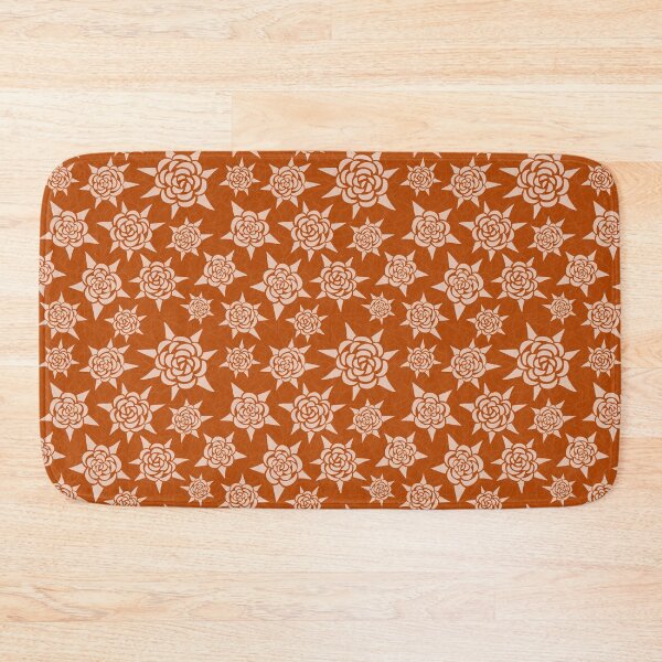 Item preview, Bold Starburst Rose on Burnt Orange designed and sold by The Wellington Boot.