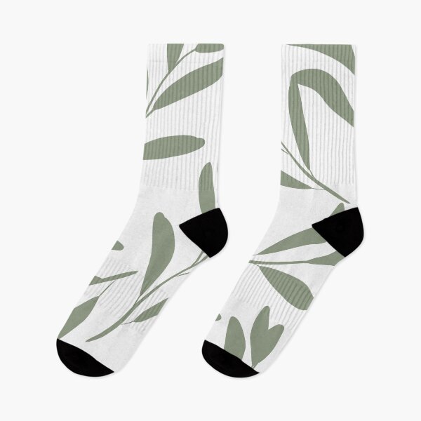 Item preview, Floral Leaves Botanical Pattern, Green on White designed and sold by meggydesigns.