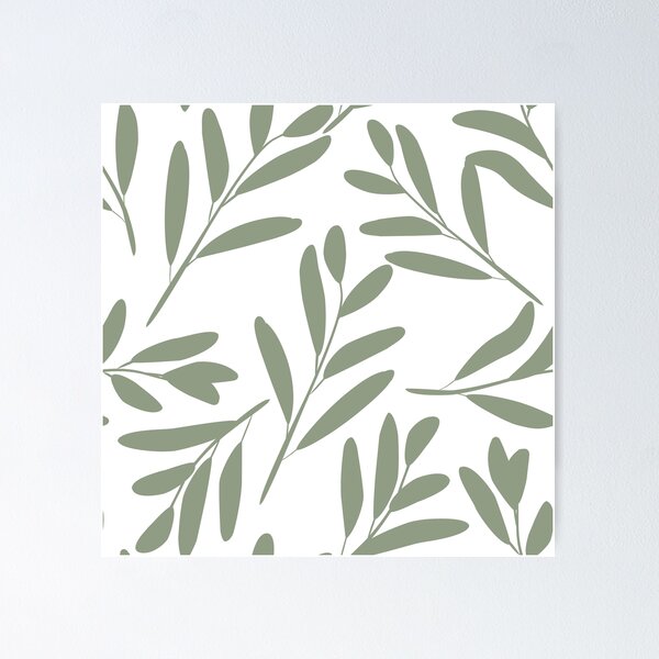 Artikelvorschau, Botanisches Muster der Blumenblätter, Grün auf Weiß entworfen und verkauft von meggydesigns.