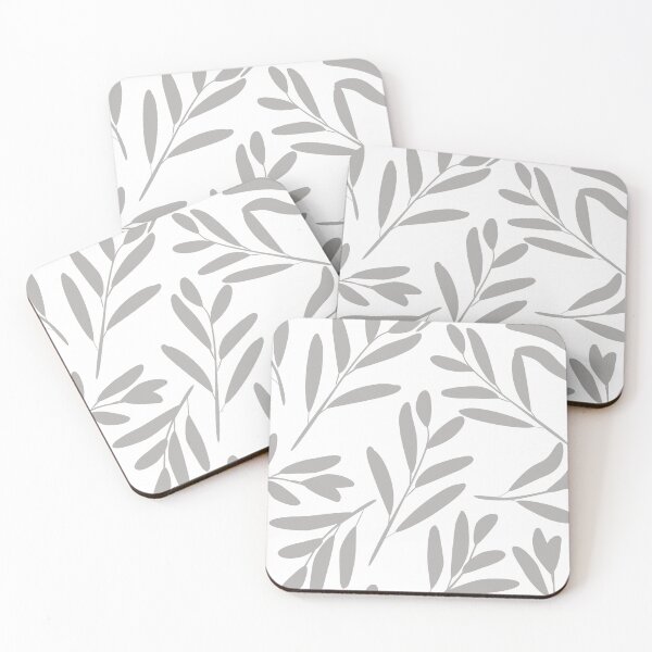 Item preview, Floral Leaves Botanical Pattern, Gray on White designed and sold by meggydesigns.