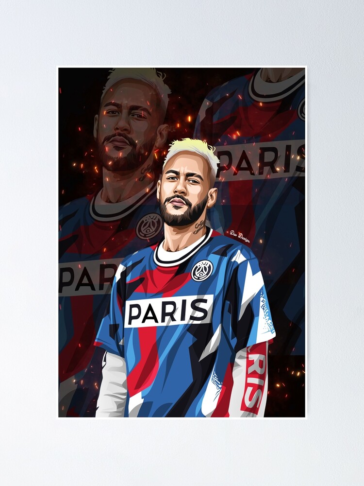 Neymar Jr Poster By Davdezign Redbubble