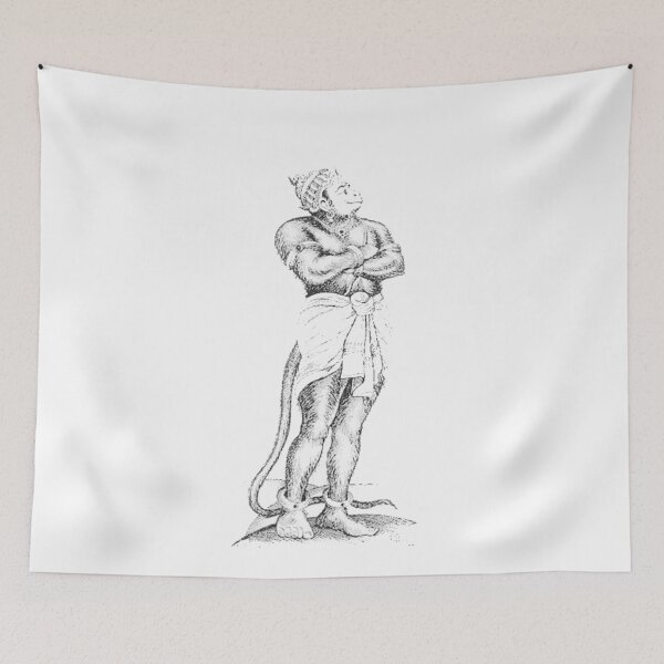Item preview, The Peaceful Observer Lord Hanuman designed and sold by eufouria.