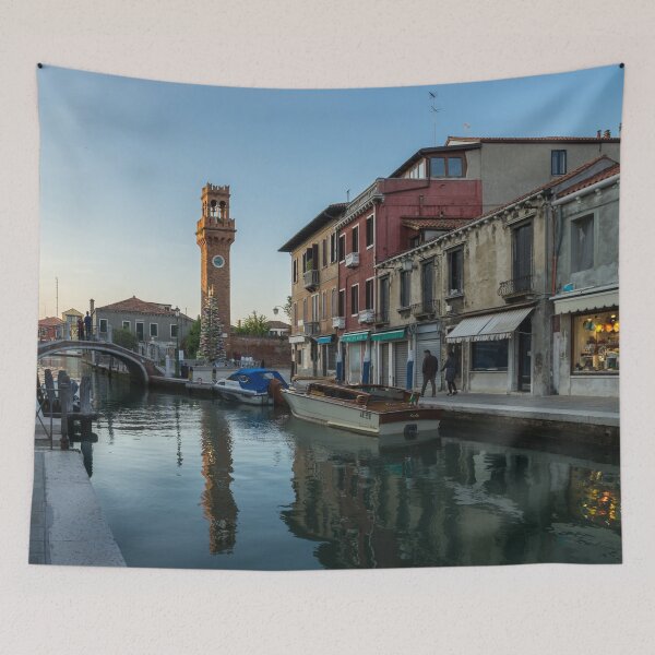 Item preview, Vibrant Murano Island - Clock Tower Torre dell Orologio with a Christmas Tree Made of Glass designed and sold by Georgia Mizuleva.