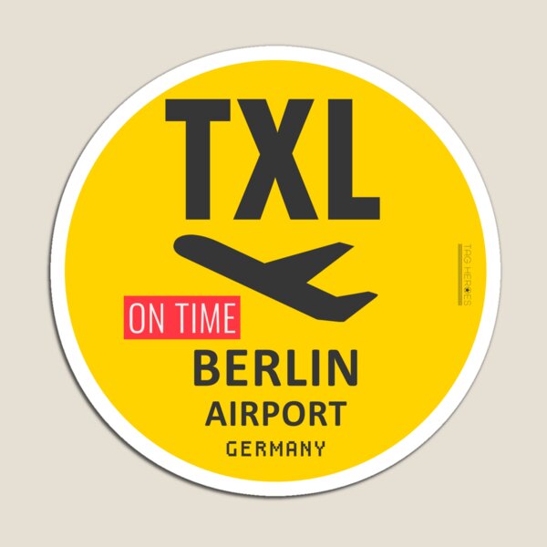 Airport code TXL Berlin yellow Magnet