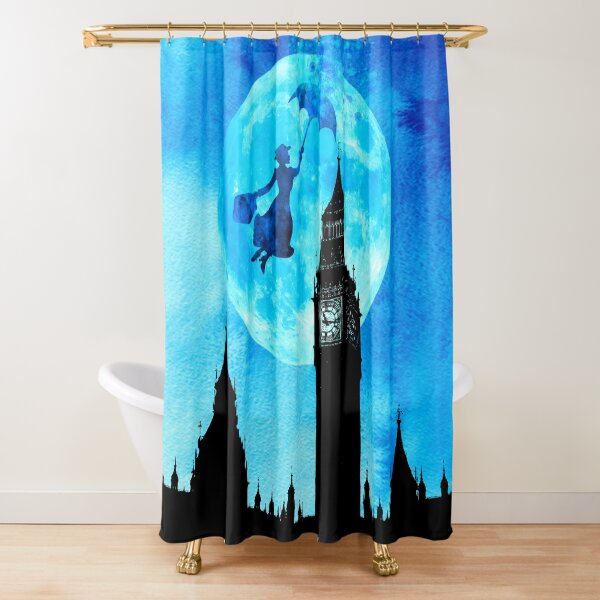 Magical Watercolor Night - Mary Poppins Shower Curtain