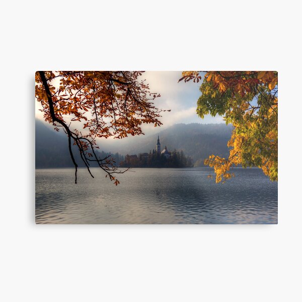 Autumn in Bled Metal Print