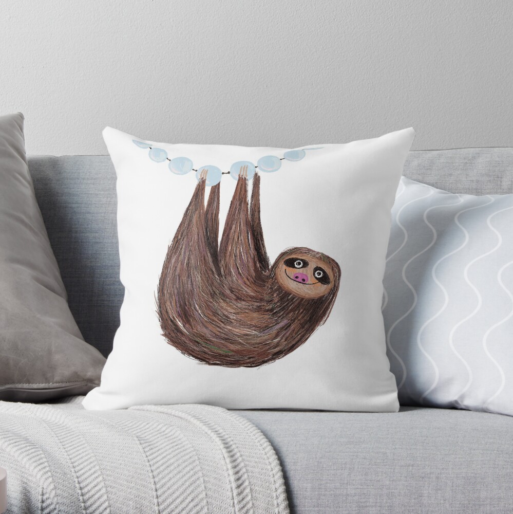 sloth throw pillow