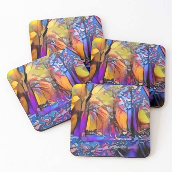 Item preview, Colourful Psychedelic Woodland Scene Purple and Orange designed and sold by KALEIDOSCOPE UK.