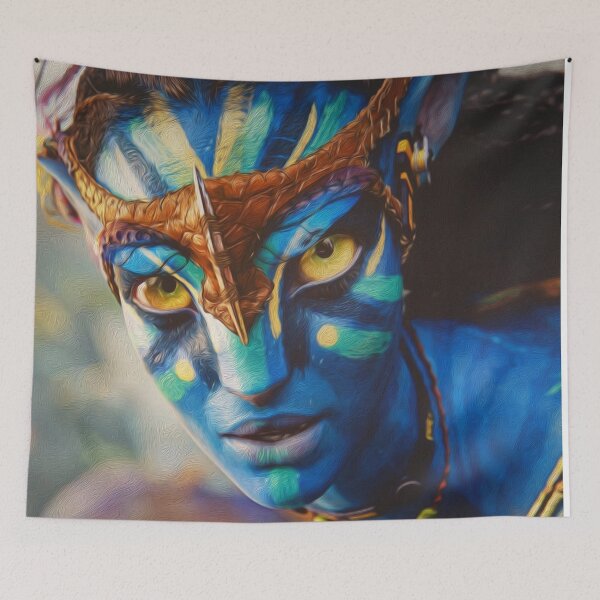 Item preview, Avatar- blue alien- movie- photograph with the painting effect designed and sold by Matthew554a.