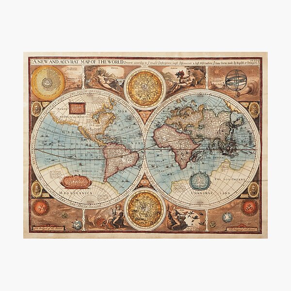 Vintage World Map Photographic Print by Beltschazar