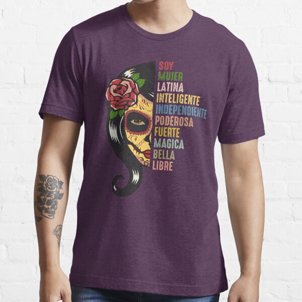 Soy Mujer Latina Chingona Red Rose in Hair Inspirational Quote Essential T-Shirt
