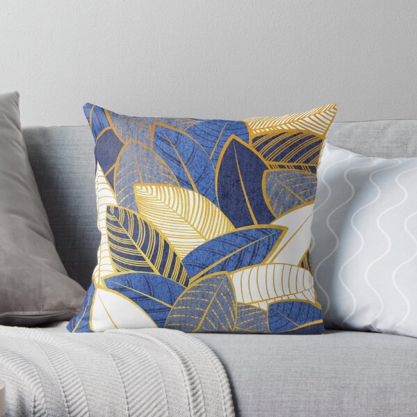 Blue gold outlet cushions