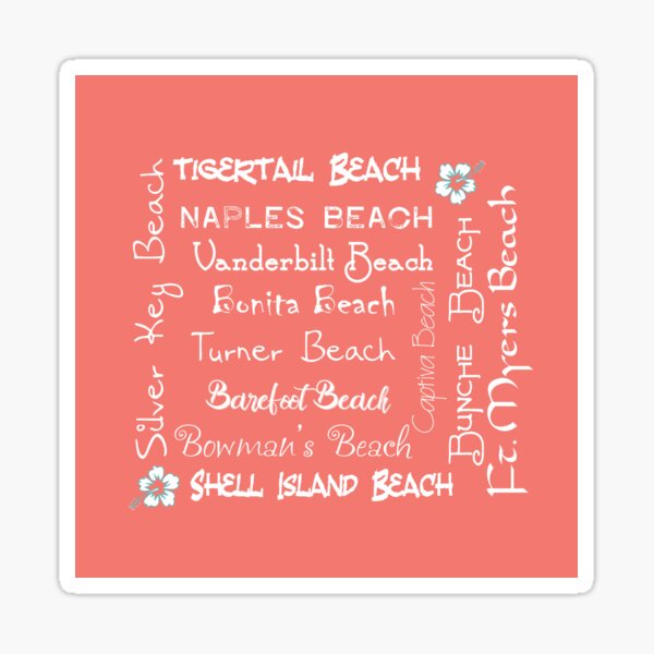 Florida Beaches -West Coast - Coral Sticker