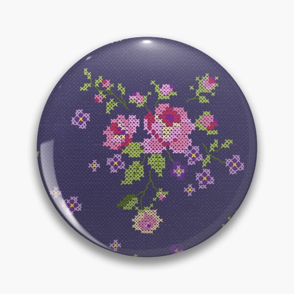Item preview, cross-stitched roses designed and sold by solarlullaby.