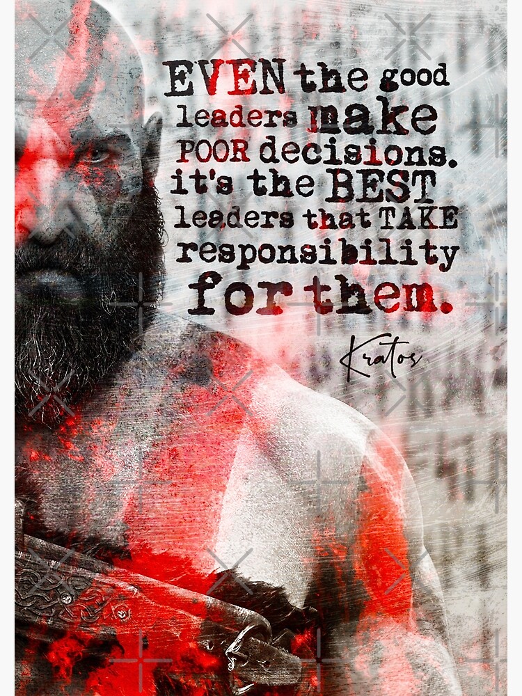 "Kratos Gof of War | Inspirational Quote Underground Art Print ...