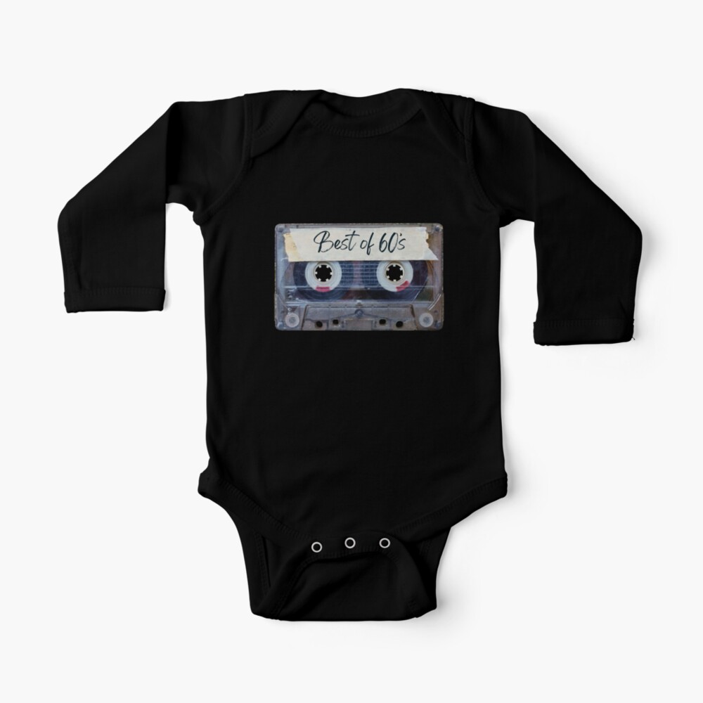 Best Of 60s Music Songs Style Cassette Old School Baby One Piece By Thestarrysky Redbubble