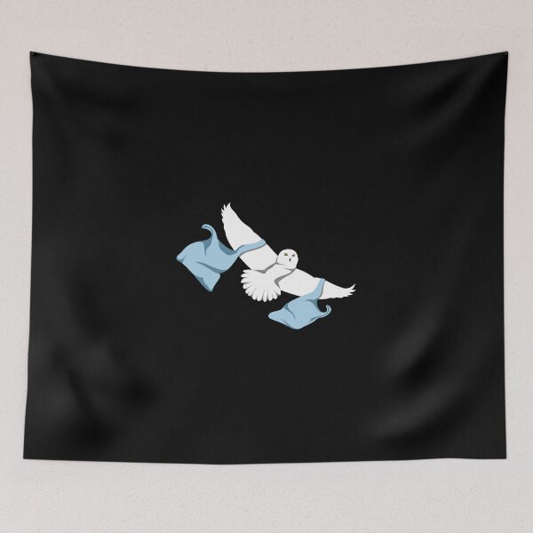 Item preview, Waste post - Snowy owl and plastic bags - no caption dark shirt designed and sold by Looking Daggers.
