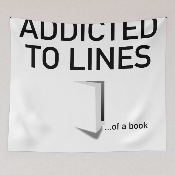 Item preview, Addicted to Lines - book pun designed and sold by SHOT CLASSICS.