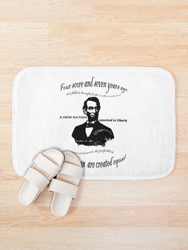 Thumbnail 1 of 6, Bath Mat, Gettysburg Address designed and sold by UniqueCreator.