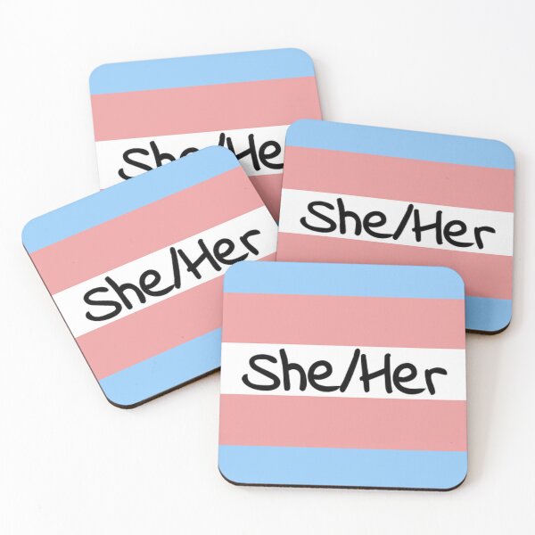 Item preview, Trans Flag w SHE/HER Pronouns designed and sold by Loren Chubb.