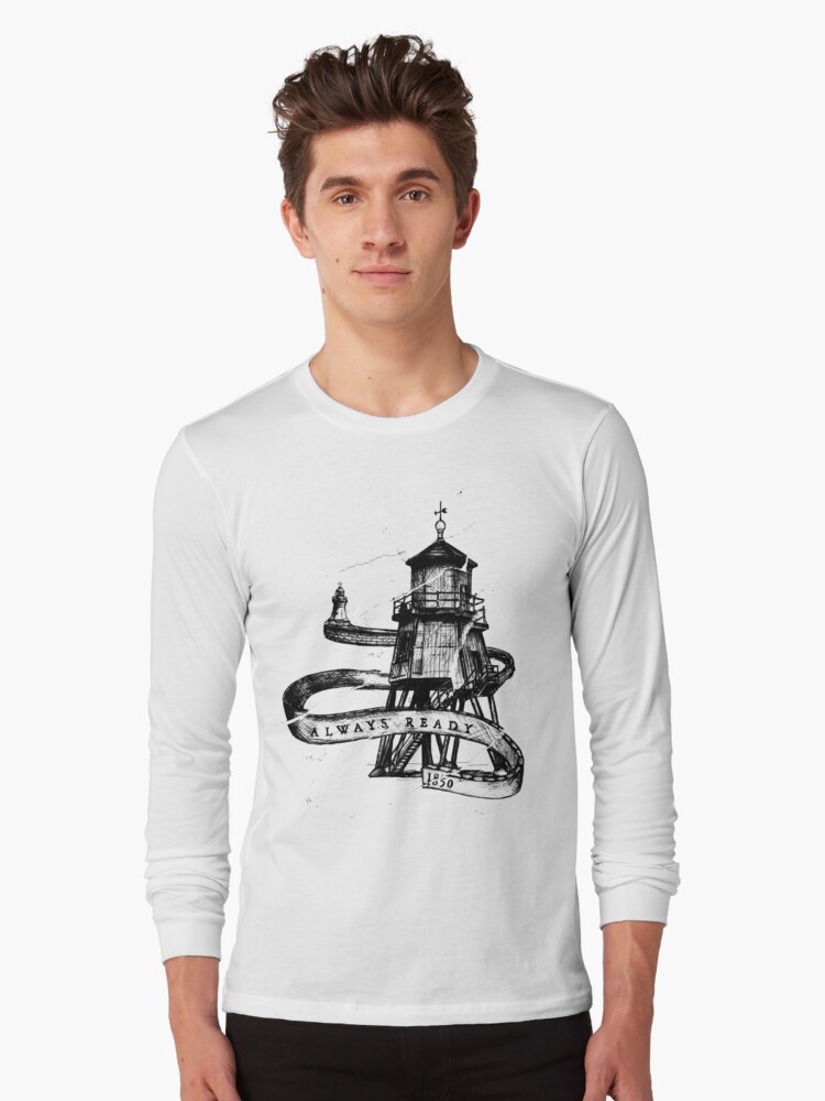 Thumbnail 1 of 5, Long Sleeve T-Shirt, The Groyne, South Shields designed and sold by miners.
