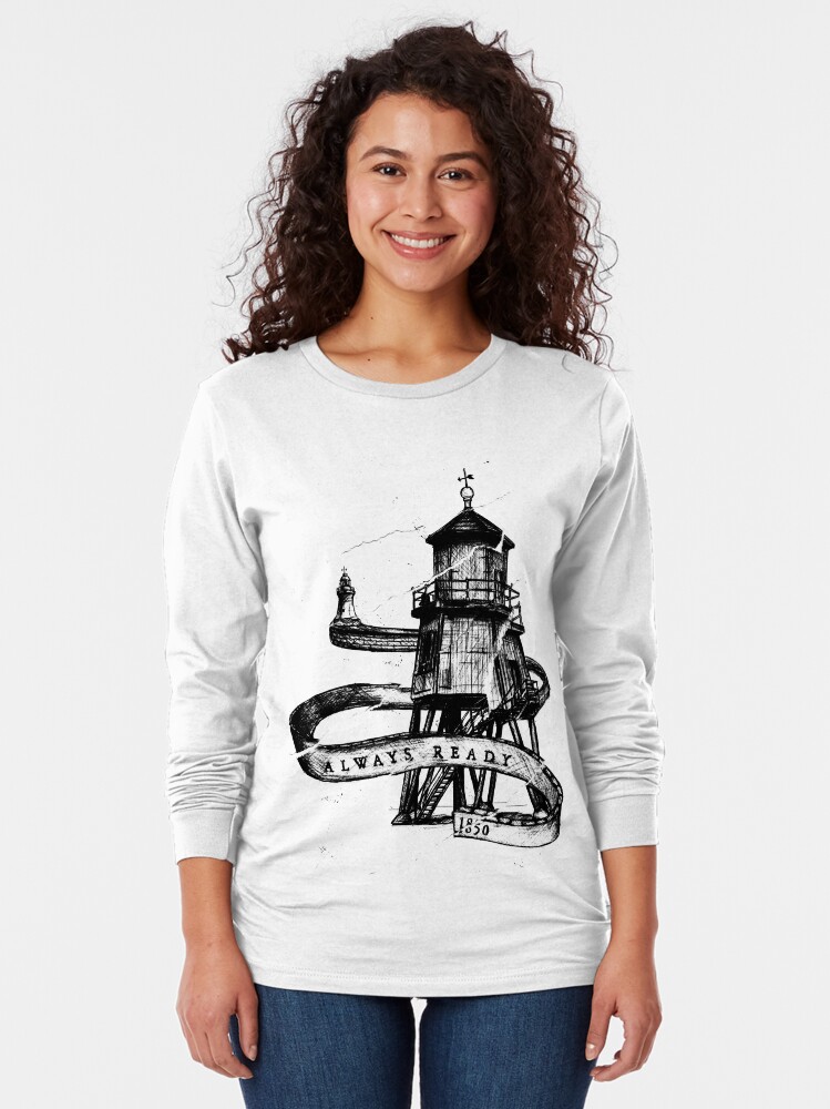 Thumbnail 2 of 5, Long Sleeve T-Shirt, The Groyne, South Shields designed and sold by miners.