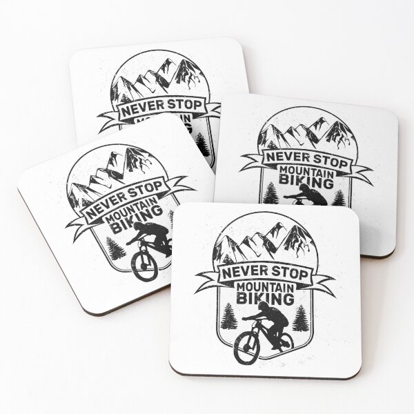 Item preview, Never Stop Mountain Biking Crest black designed and sold by emmjott.