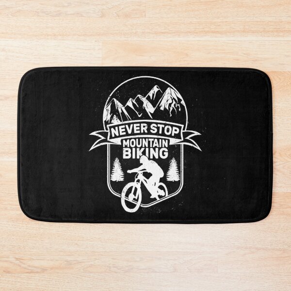 Item preview, Never Stop Mountain Biking Crest white designed and sold by emmjott.