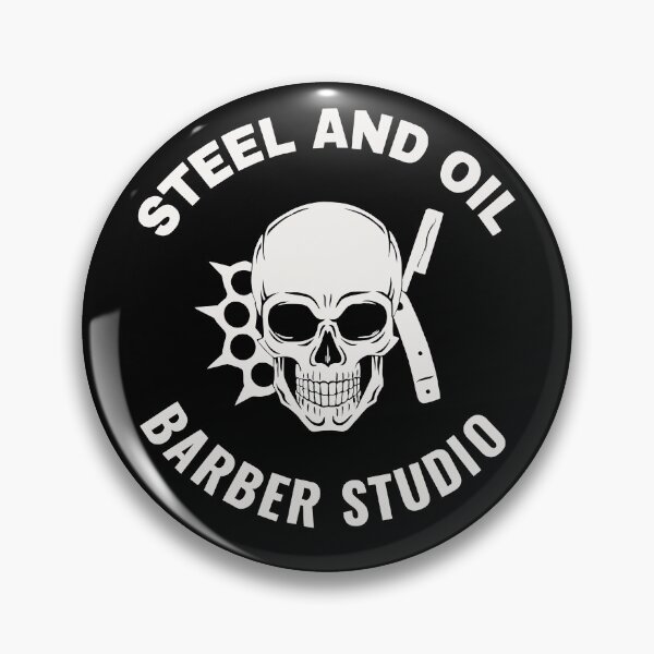 Item preview, Steel and oil barber studio designed and sold by dtmtattoo.