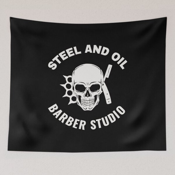 Item preview, Steel and oil barber studio designed and sold by dtmtattoo.