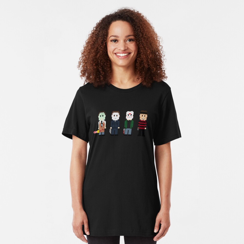 8-Bit Monsters! Slim Fit T-Shirt
