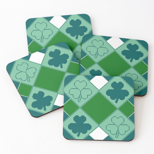 Item preview, True Argyle Shamrock Pixel Pattern designed and sold by potluck.
