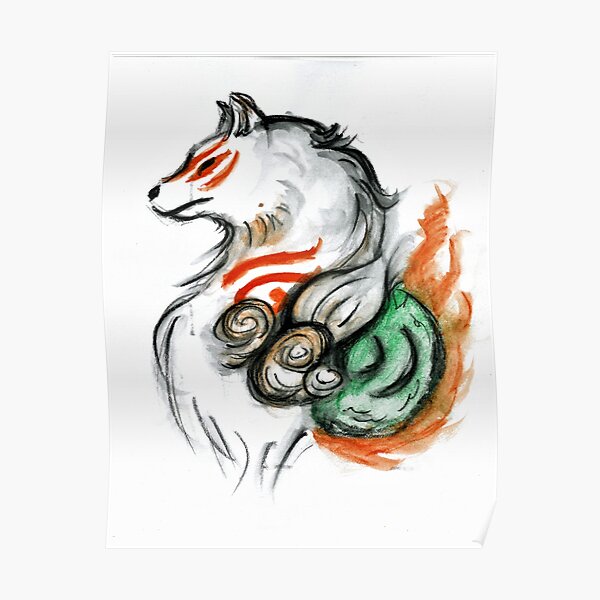 Okami Amaterasu Poster For Sale By Lilrotbag Redbubble