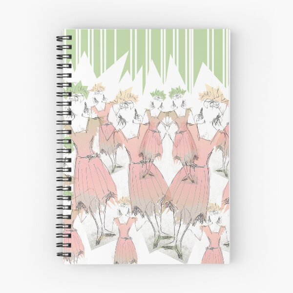 Item preview, Trapeze Lady in Coral and Green Stripes at the Circus Pattern designed and sold by WatersEdgeGal.