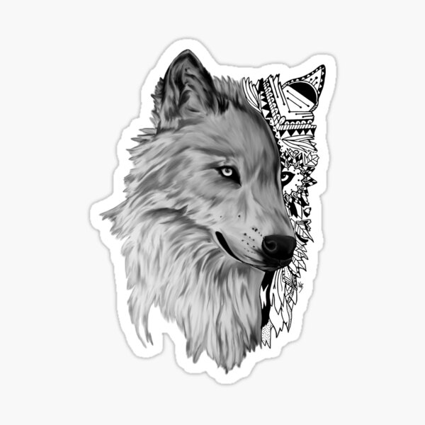 Wolf Tribal Sticker For Sale By KayyArkham Redbubble   St,small,507x507 Pad,600x600,f8f8f8 