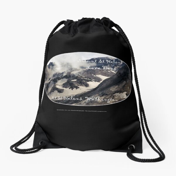 Mount St Helens lava dome closeup oval Drawstring Bag