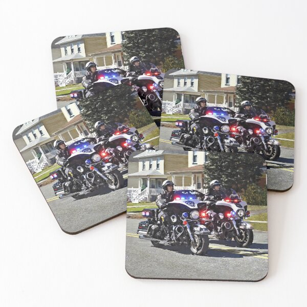 Item preview, Two Motorcycle Cops With Flashing Lights designed and sold by Susan Savad.