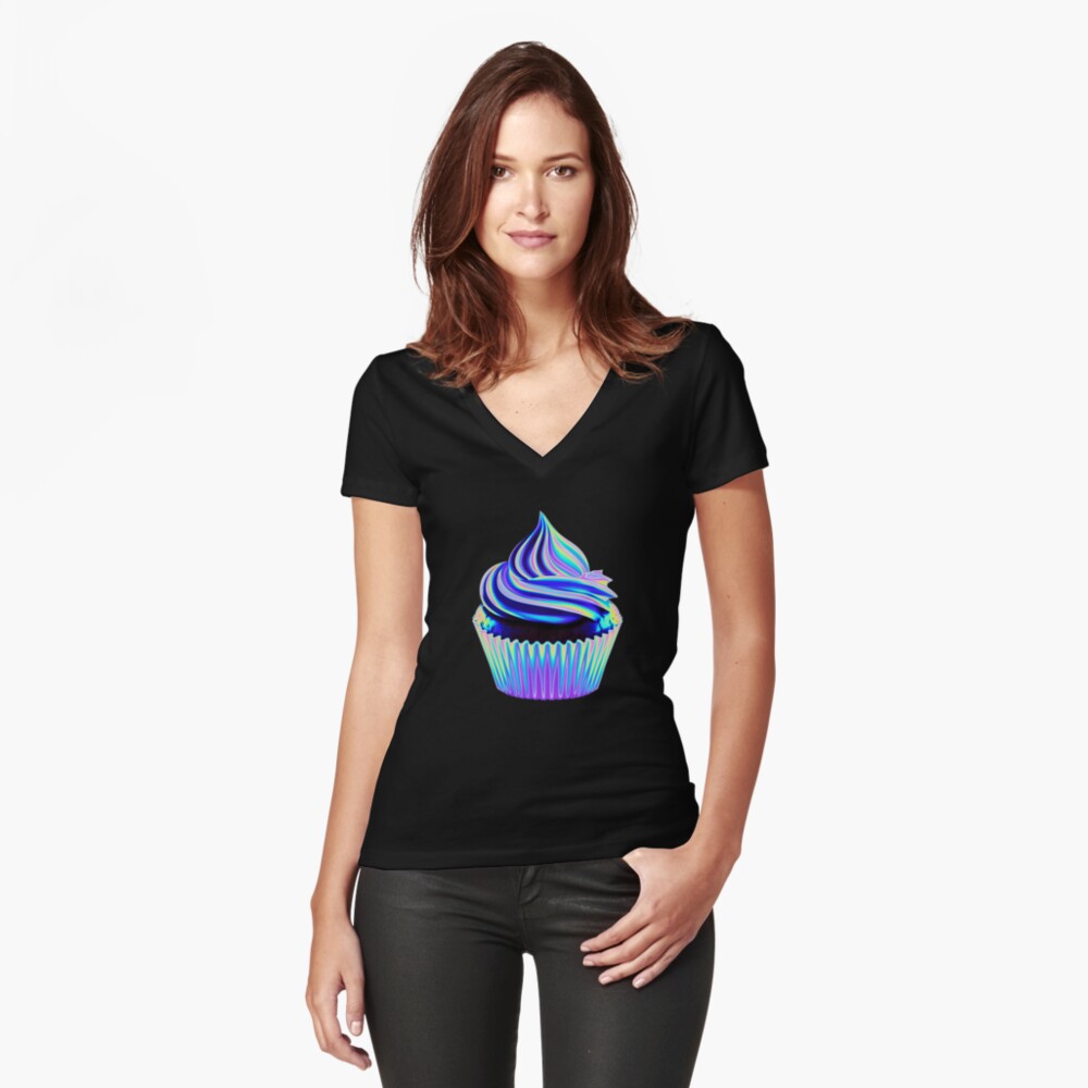 Item preview, Fitted V-Neck T-Shirt designed and sold by dinaaaaaah.