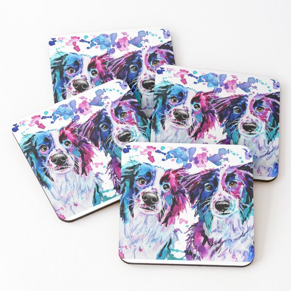 Item preview, Watercolour Border Collies designed and sold by SaltySerenity.